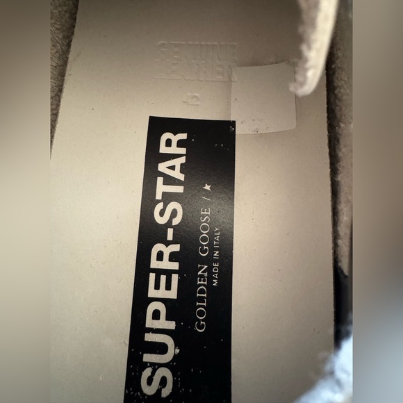 EUC Golden Goose Super-Star Sneakers Navy Heel tab 42 - Picture 6 of 7